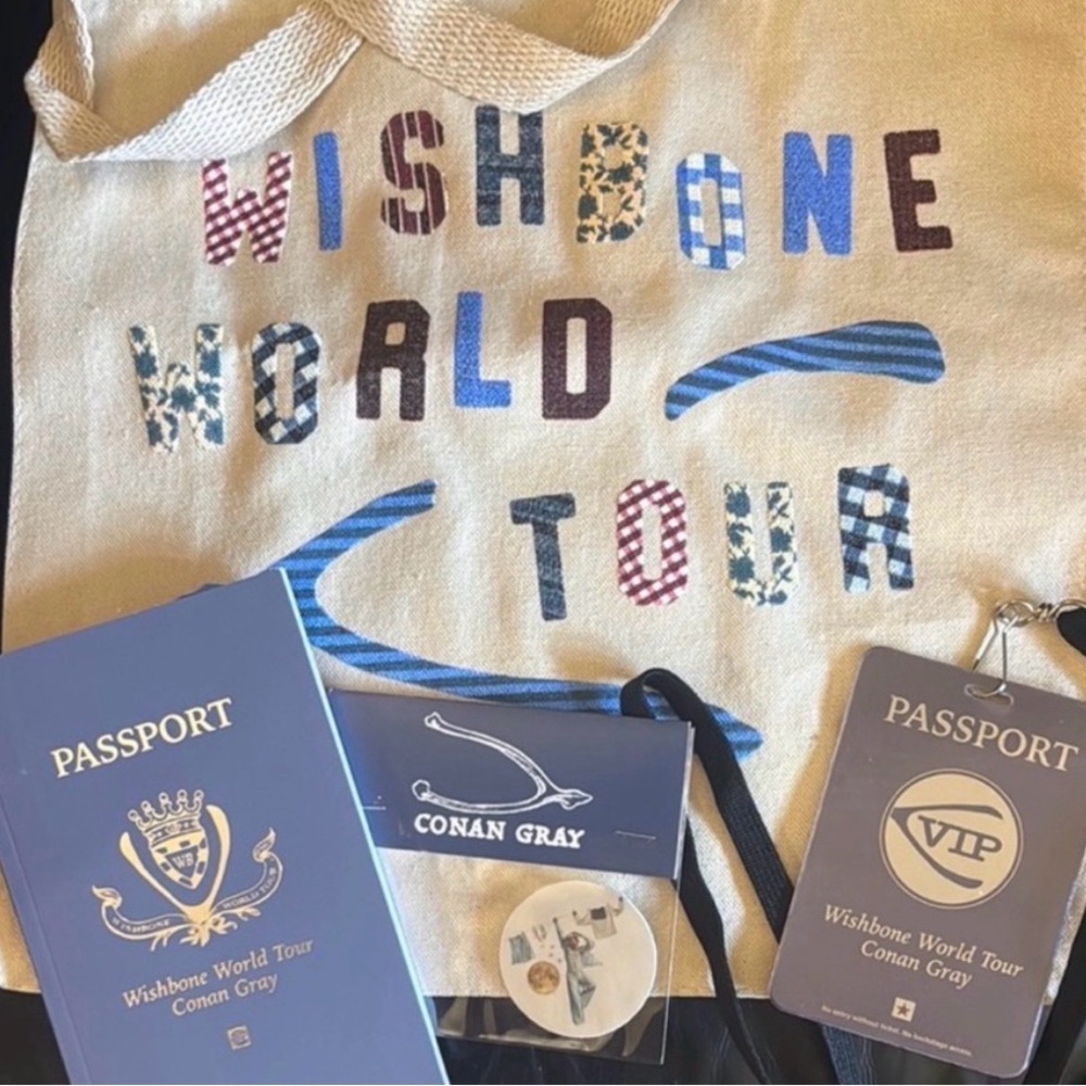 Wishbone World Tour VIP Merch and confetti Conan Gray